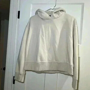 WOMEN'S ZARA BEIGE SAND HOODIE CROPPED SWEATSHIRT 3199/626 Size L